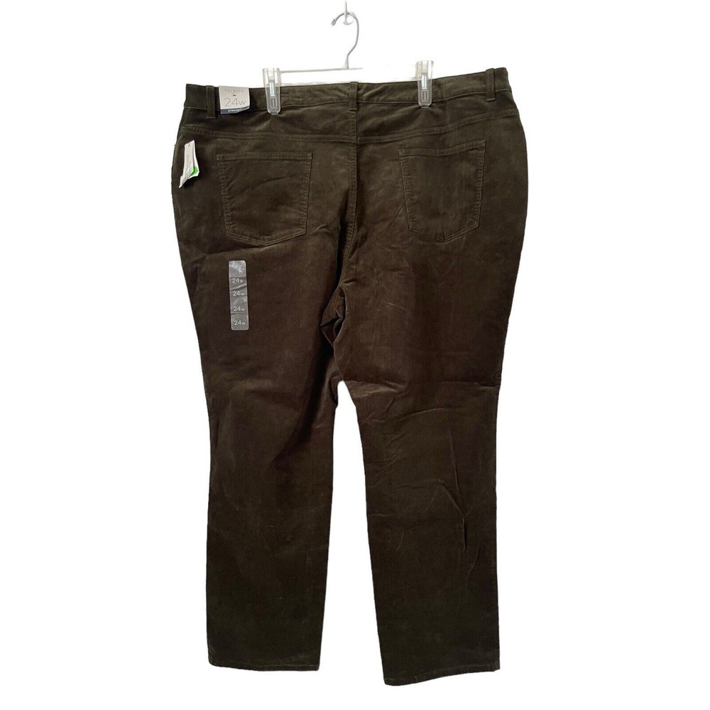 Talbots Simply Flattering 5 Pocket‎ Corduroy Pants 24W Plus Olive Straight NWT - Picture 4 of 11